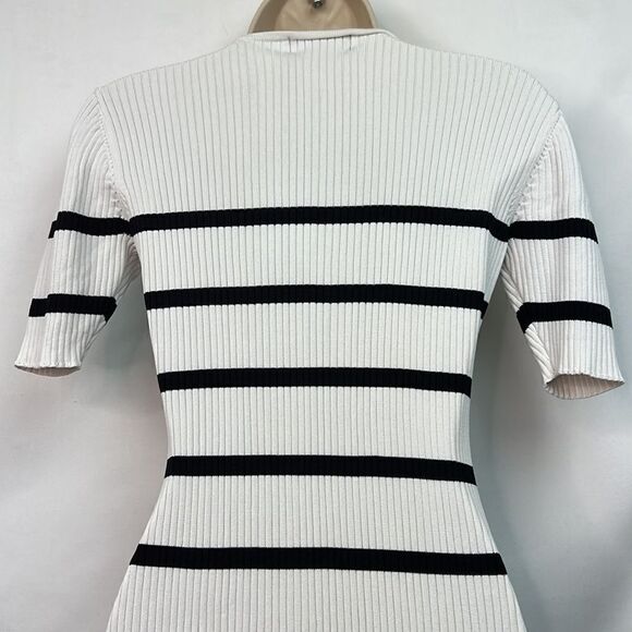 Slate and Willow striped Henley sweater dress white and black size XS - Picture 6 of 10